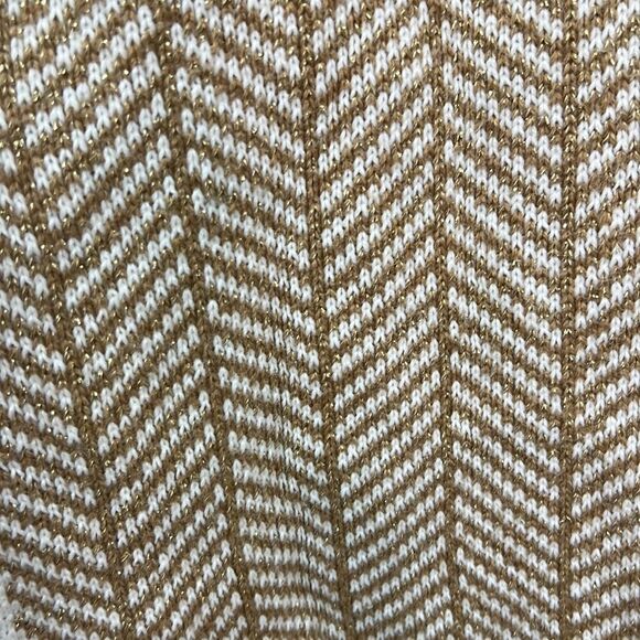 Calvin Klein Gold and White herringbone winter scarf EUC - Picture 4 of 10